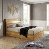 Alexandra Oak High Gloss Ottoman Storage Bed – Double or King Size Bed Frame
