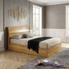 Alexandra Oak High Gloss Ottoman Storage Bed – Double or King Size Bed Frame