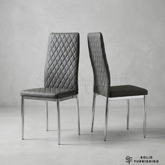 California PU Leather Dining Chairs with Chrome Legs – Set of 4