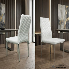 California PU Leather Dining Chairs with Chrome Legs – Set of 4