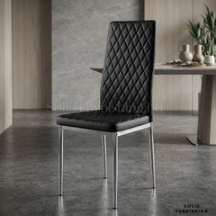 California PU Leather Dining Chairs with Chrome Legs – Set of 4