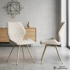 Cambridge Upholstered Dining Chairs – Beige or Grey (Set of 4)