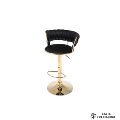 Camelia Black & Gold Bar Stools Set of 2 – Adjustable Luxury Breakfast Bar Chairs