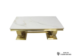 Chelsea Gold Marble Coffee Table – 5 Marble Top Options with Circular Frame