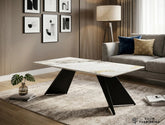 Chicago Cream & Gold Ceramic Coffee Table – Modern Living Room Centre Table