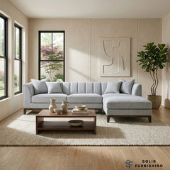 Cooper Right Hand / Left Hand Facing Corner Sofa – Dolphin Grey Bouclé | Mid Century Design