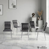 Daisy Grey Velvet Dining Chairs with Silver Legs – Set of 2