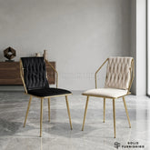 Daisy Velvet Dining Chairs with Gold Legs – Set of 2