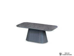 Davos Grey Ceramic Oval Coffee Table – Modern Sculptural Centre Table