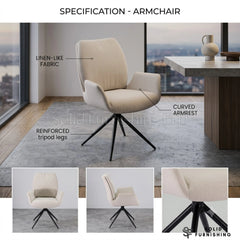 Fairmont 360 Swivel Dining Chairs – Beige or Grey (Set of 2)