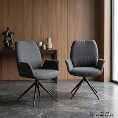 Fairmont 360 Swivel Dining Chairs – Beige or Grey (Set of 2)