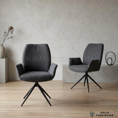 Fairmont 360 Swivel Dining Chairs – Beige or Grey (Set of 2)