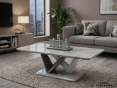 Georgia Grey Marble Effect Coffee Table – Modern Living Room Centre Table