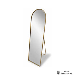 Gold Arched Standing Mirror – 40 x 140cm Tall Floor Mirror