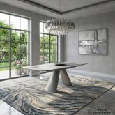 Gstaad 160–240cm Extendable Sintered Stone Dining Table – Beige or Grey Modern 6–10 Seater Table