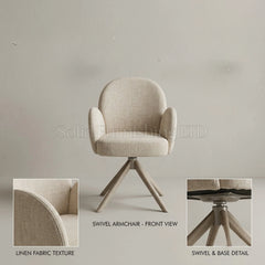 Gstaad Beige 360 Swivel Dining Chairs – Set of 2
