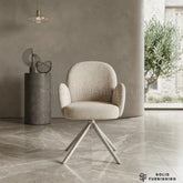 Gstaad Beige 360 Swivel Dining Chairs – Set of 2