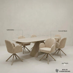 Gstaad Beige 360 Swivel Dining Chairs – Set of 2
