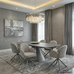 Gstaad Grey 360 Swivel Dining Chairs – Set of 2