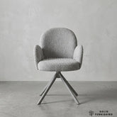 Gstaad Grey 360 Swivel Dining Chairs – Set of 2