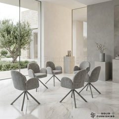 Gstaad Grey 360 Swivel Dining Chairs – Set of 2