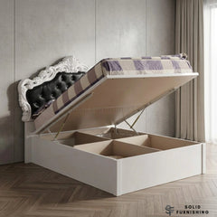 Italian High Gloss Rugby Ottoman Storage Bed – Double & King Size