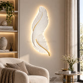 LED Feather Wall Art – 100x32cm Dimmable Light Up Wall Decor