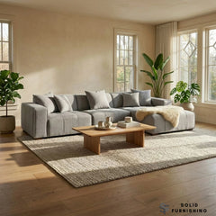Leonard Right Hand & Left Hand Facing Corner Sofa – Cloudy Grey Bouclé Modular Sofa