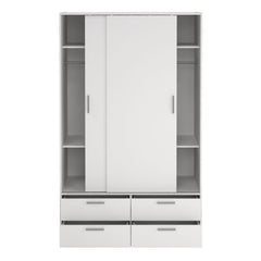 2 Sliding Doors and 4 Drawers,