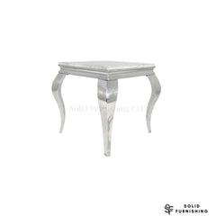 Louis Chrome Side Table – Marble & Ceramic Lamp Table