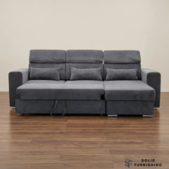 Luca Grey Corner Sofa Bed with Storage – Universal L Shape Sofa