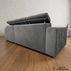 Luca Grey Corner Sofa Bed with Storage – Universal L Shape Sofa
