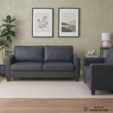 Lucy Black PU Sofa Set – Compact 3 & 2 Seater Sofa UK | Space Saving Design