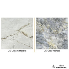 Lucy Marble Dining Table – Cream or Grey Marble with Silver & Gold Cross Base