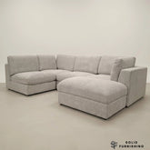 Madison 4+1 Seater Modular Sofa – Light Grey Chenille with Storage Footstool