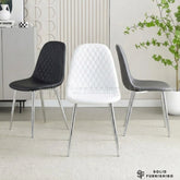 Mexico PU Leather Dining Chairs – Grey, Black, and White with Chrome Legs (Set of 2)