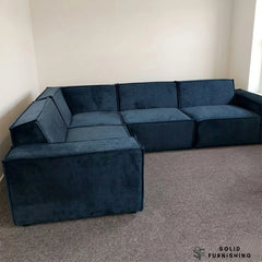 Midland 4 Seater Velvet Corner Sofa – Luxury Fabric Sofa UK