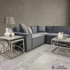 Midland 4 Seater Velvet Corner Sofa – Luxury Fabric Sofa UK