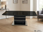 Milan Black Glass Coffee Table – Stainless Steel Base