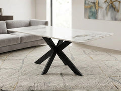 Milan Ceramic Coffee Table – Cross Pedestal Modern Centre Table