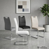 Milan Upholstered Dining Chairs – Chrome Cantilever Frame (Set of 2)