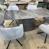 Monaco Grey Dining Set with Florence Grey 360° Swivel Chairs – Ceramic Extendable Dining Table