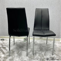 Morano Black Glass 4 Seater Dining Table Set with Carlo Black Chairs – Affordable Compact Dining Set