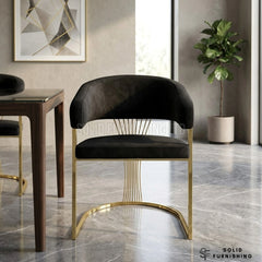 Porado Leathaire Dining Chairs – Black or Cream with Gold Frame (Set of 2)