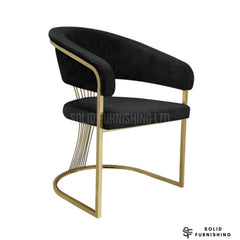 Porado Leathaire Dining Chairs – Black or Cream with Gold Frame (Set of 2)