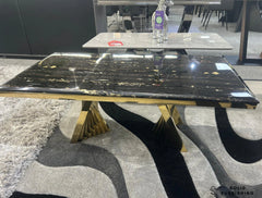 Ravello Black & Gold Marble Coffee Table – Luxury Marble Living Room Table