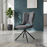 Roseland 360 Swivel Fabric Dining Chairs – Grey or Beige (Set of 2)