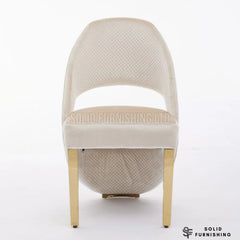 Santorini Cream Gold Dining Chairs – Curved Upholstered Chairs (Set of 2)