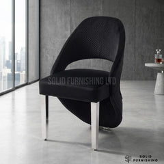 Santorini Silver Frame Dining Chairs – Black, Cream or Grey Upholstered Chairs (Set of 2)