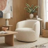 Siena Ivory Bouclé Tub Chair – 360° Swivel Accent Chair